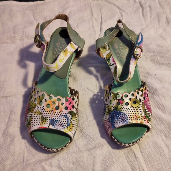 Spring Step L'Artiste Women's Jivvi Ankle Strap Shoe Sky Blue Multi - Picture 1 of 4